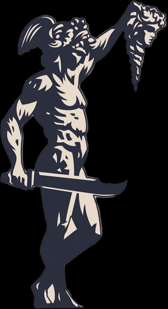 Perseus statue, the Superior Men mark